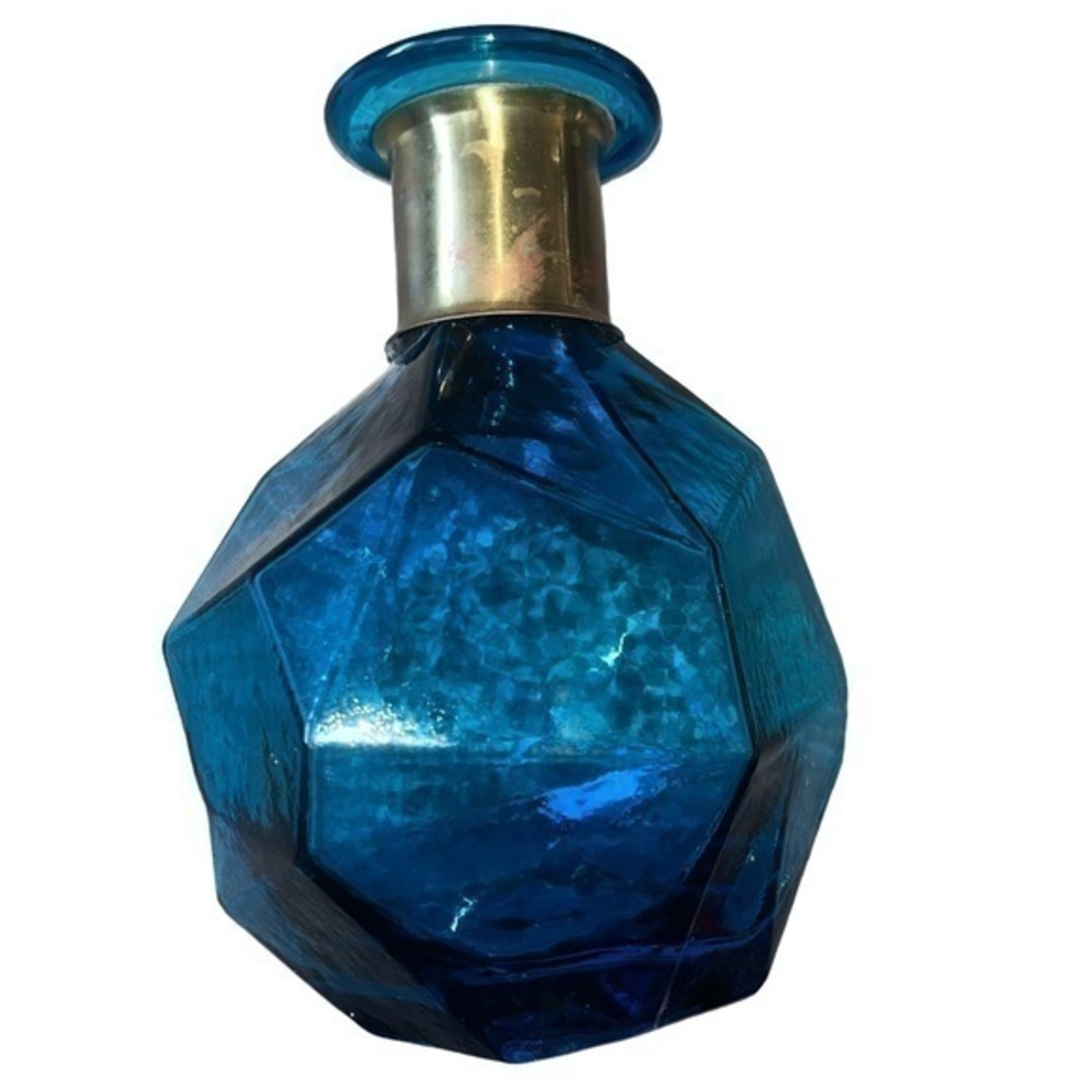 Blenko Vintage Unique Deep Beautiful Blue Glass Asymmetrical Vase